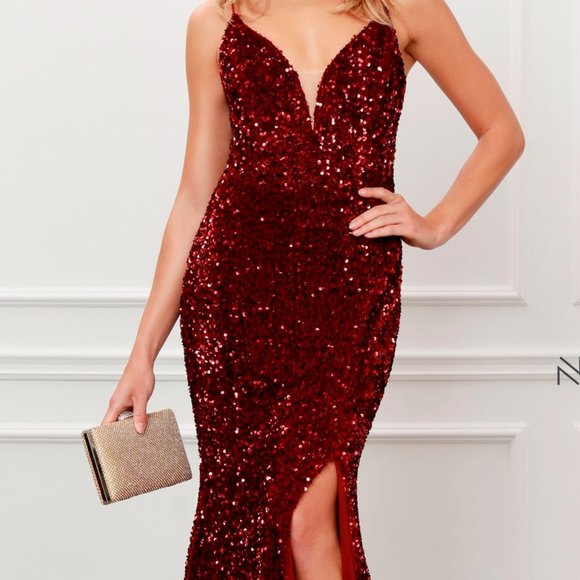 Nox Anabel Dresses & Skirts - NEW BURGUNDY EVENING PARTY FORMLA Sweetheart Neck Open back Prom Dress NX433